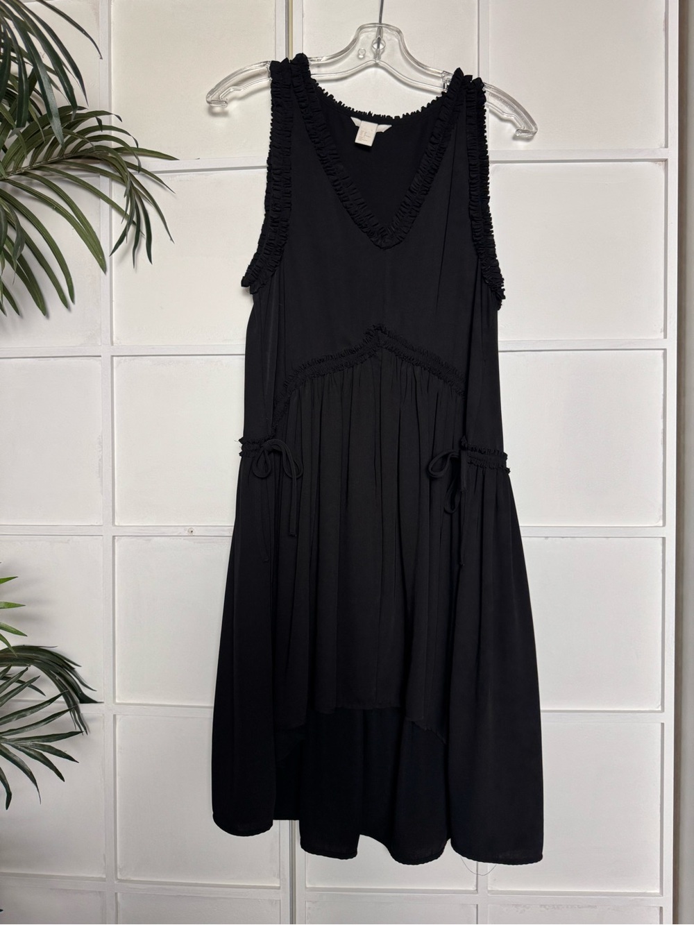 H&M Black Ruffle Summer Dress